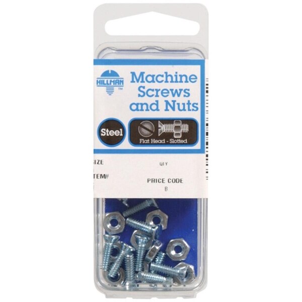 Hillman #10-24 x 1 in Slotted Flat Machine Screw, Zinc Plated Steel, 10 PK 56498 - main